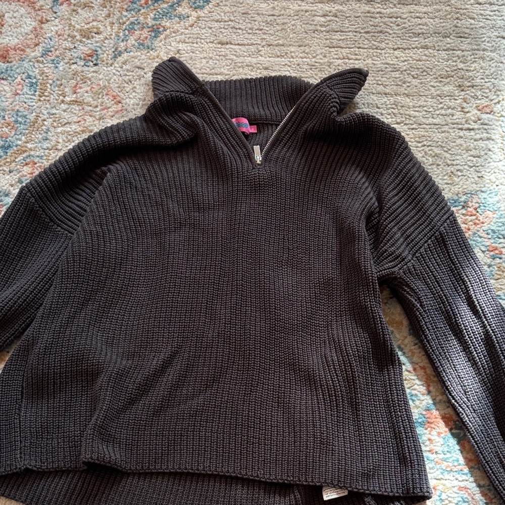 Elegant Brown Cowl Neck Sweater